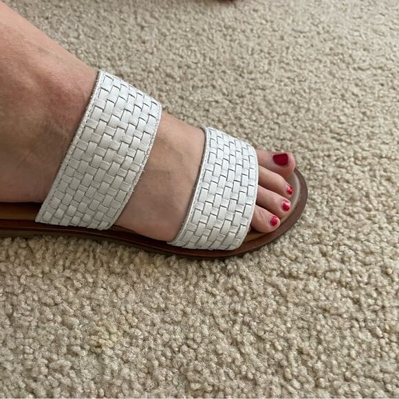 Aldo Jereciaa White leather sandal-  2 straps in woven leather Size 6.5 - Picture 10 of 12